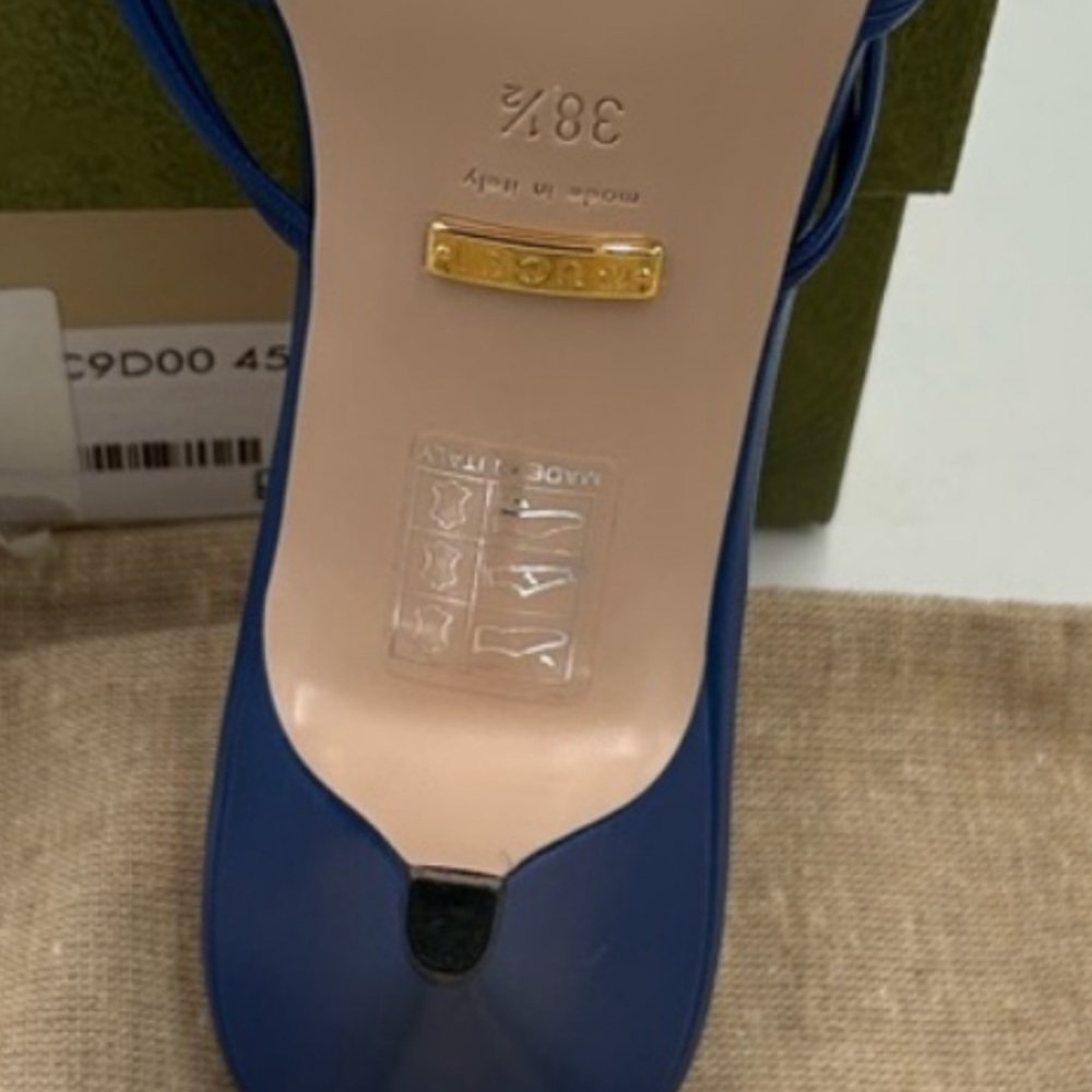 Gucci Women's crystal GG Blue Mules. Size 38.5 - Picture 2 of 6